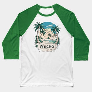 name Necho written in the sand Baseball T-Shirt